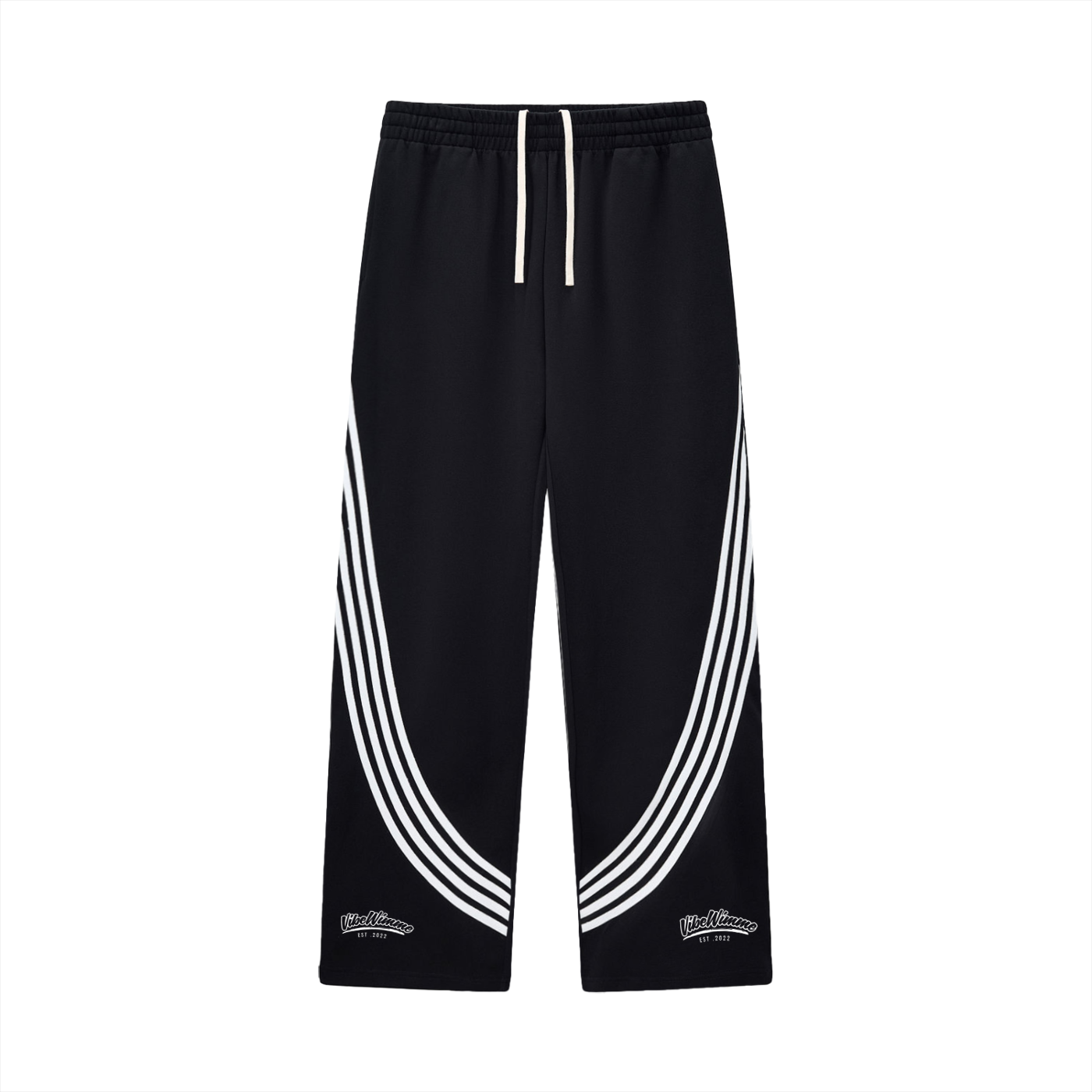 Curved Stripe Straight Sweatpants