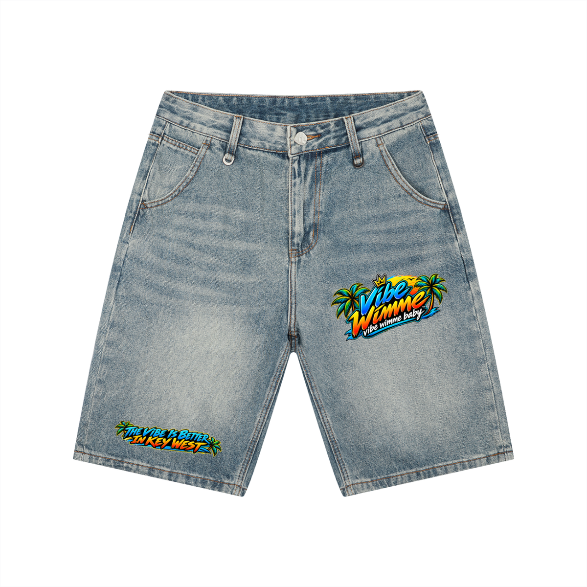 Goombay Men's Vintage Wash Denim Shorts