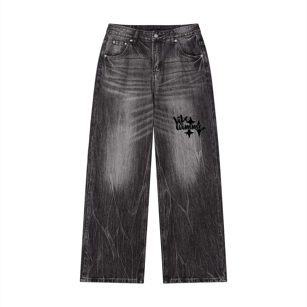Men’s Vintage Wash Wide Leg Jeans