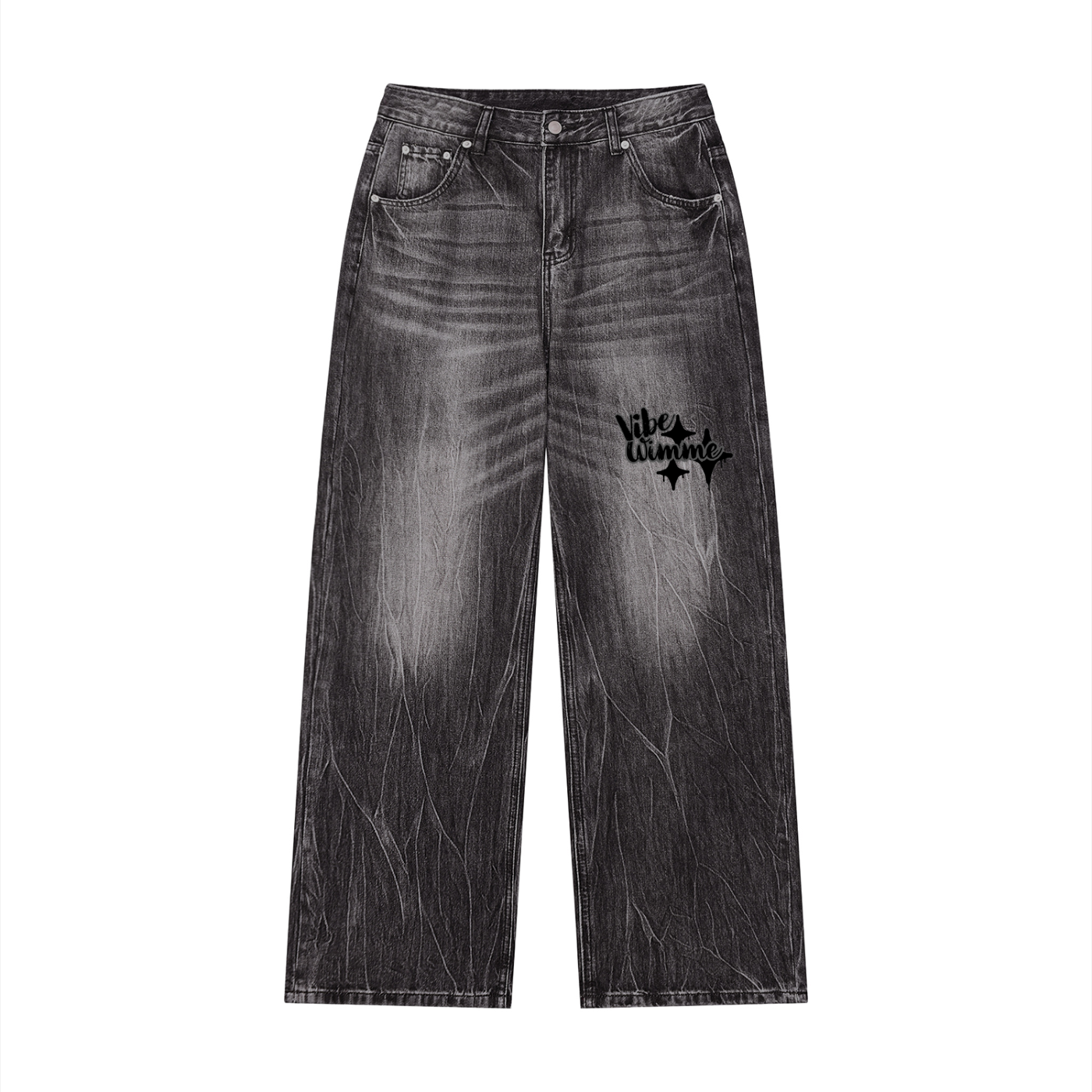 Men’s Vintage Wash Wide Leg Jeans