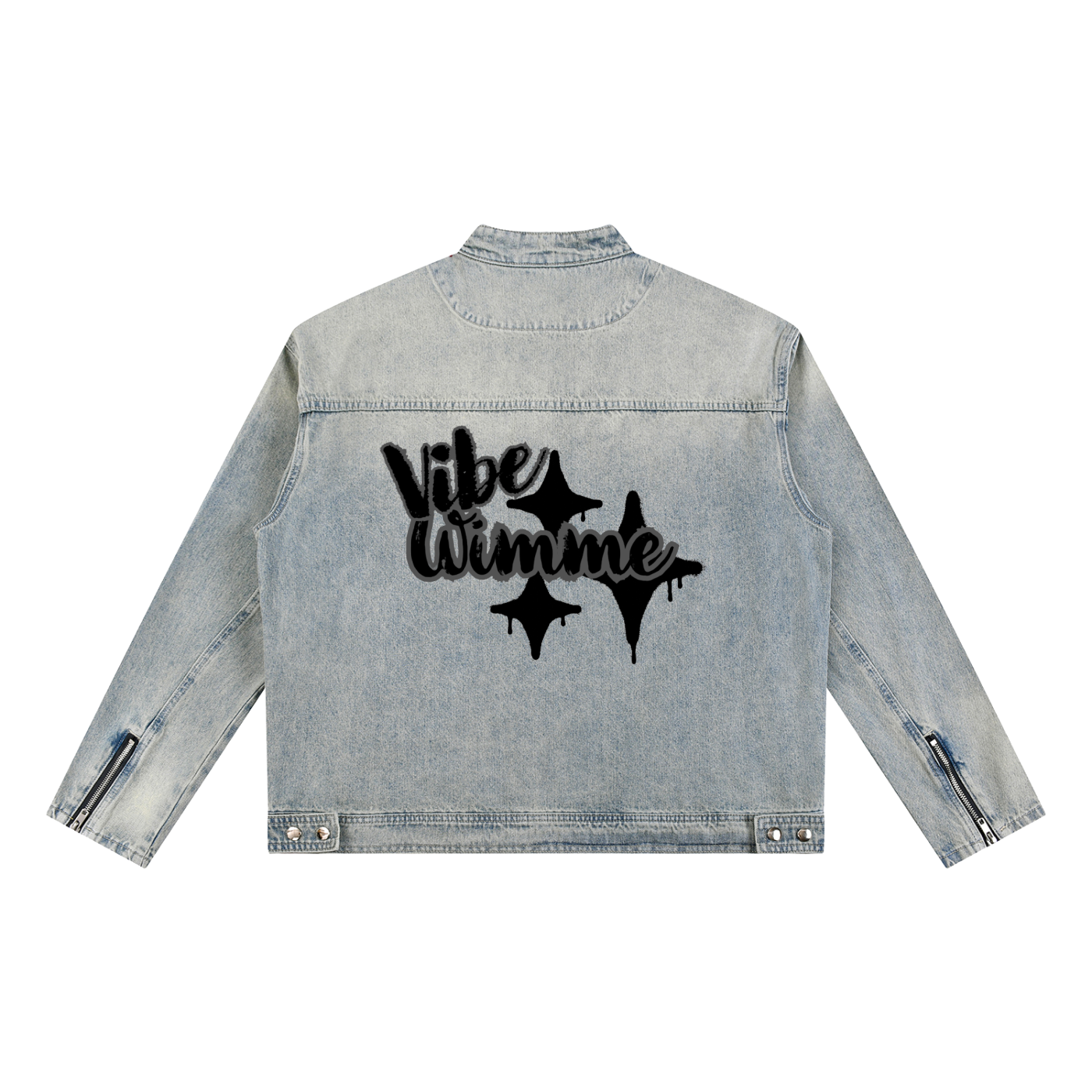 Vintage Wash Zip Denim Jacket