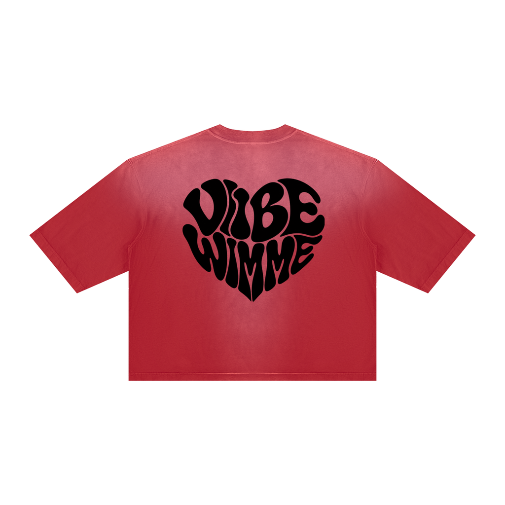 Contorted Vibe Wimme Heart Vintage Wash Sunfade Boxy T-Shirt
