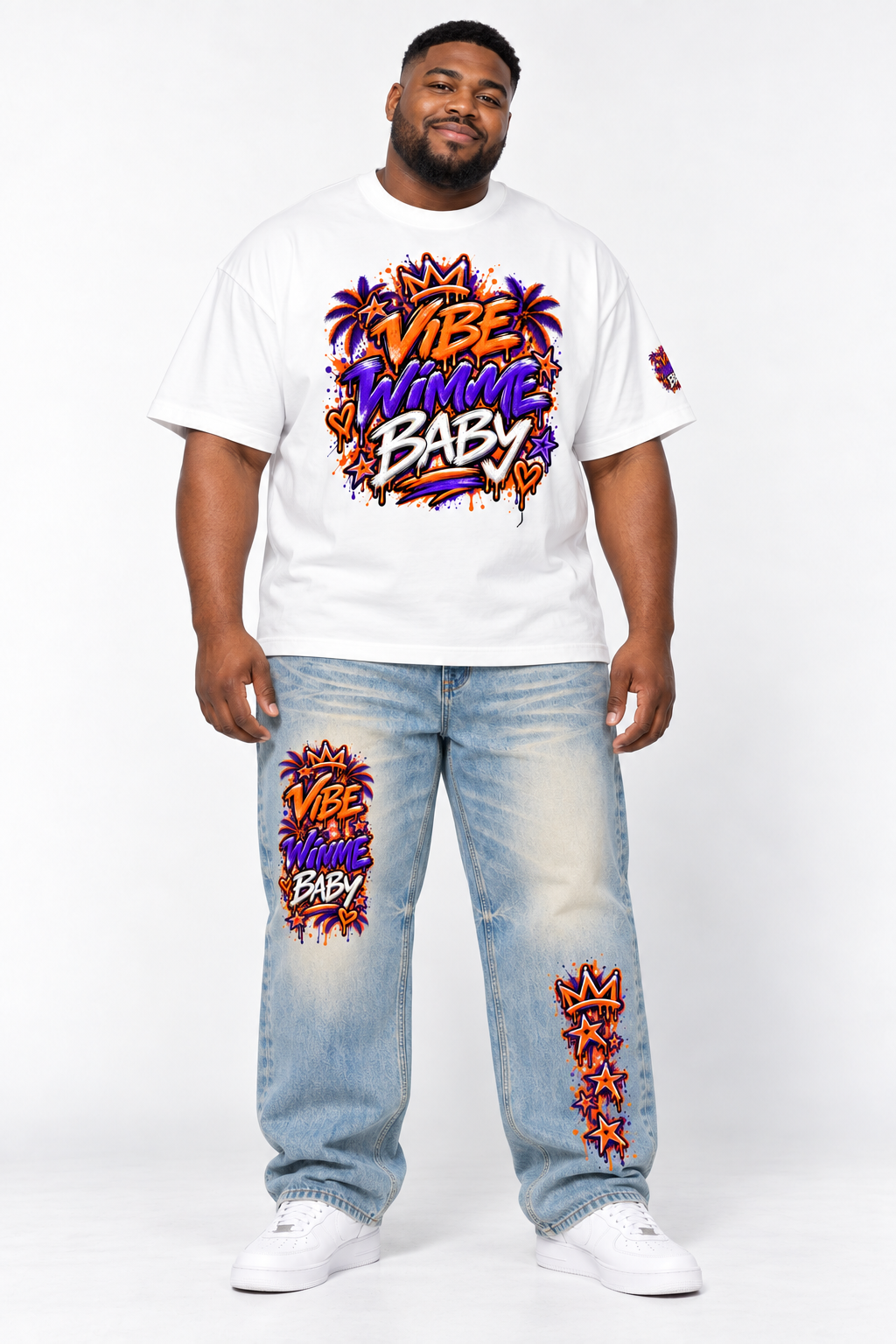 Clemson Vibe Wide-Leg Jeans