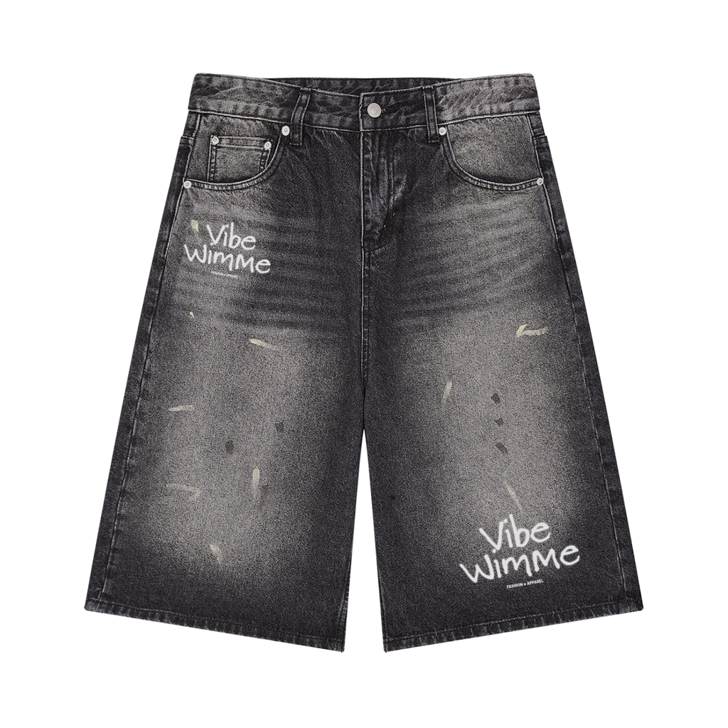 Men’s Vintage Wash Wide Leg Denim Shorts