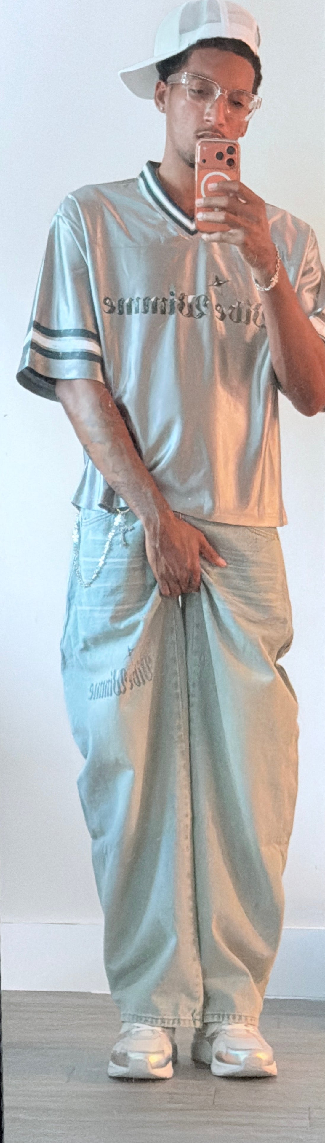 Men’s Enzyme Wash Wide Leg Jeans