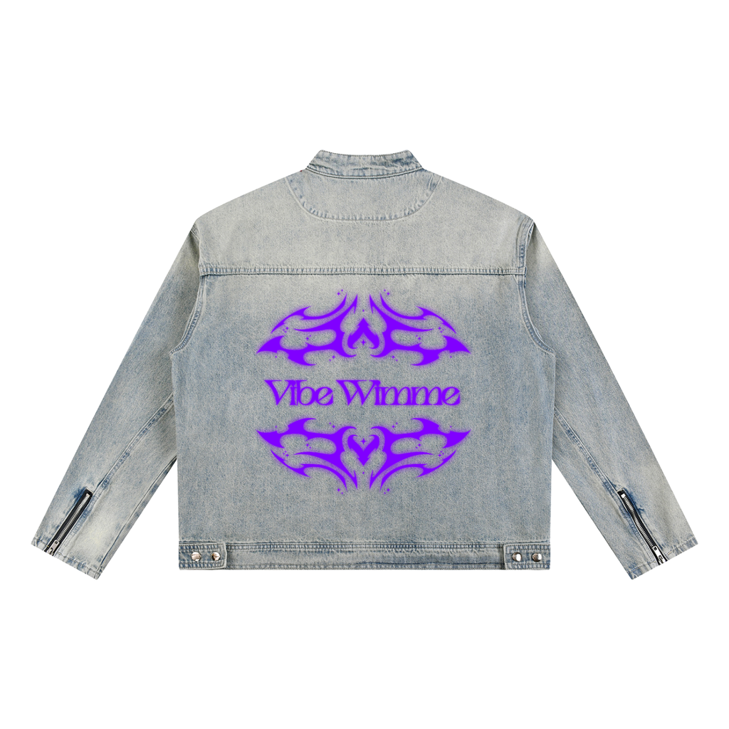 Vintage Wash Zip Denim Jacket