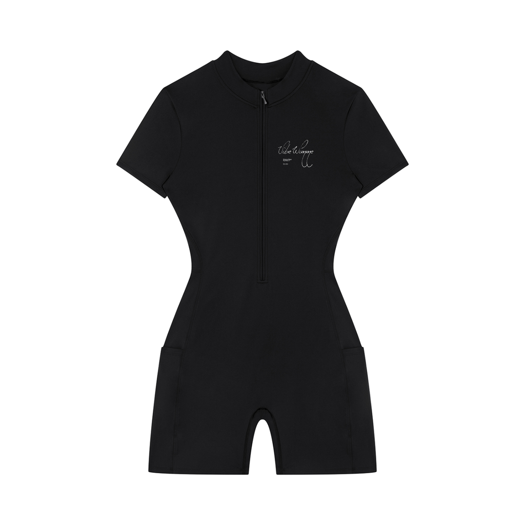 Women's Quarter-Zip Short Sleeve Romper