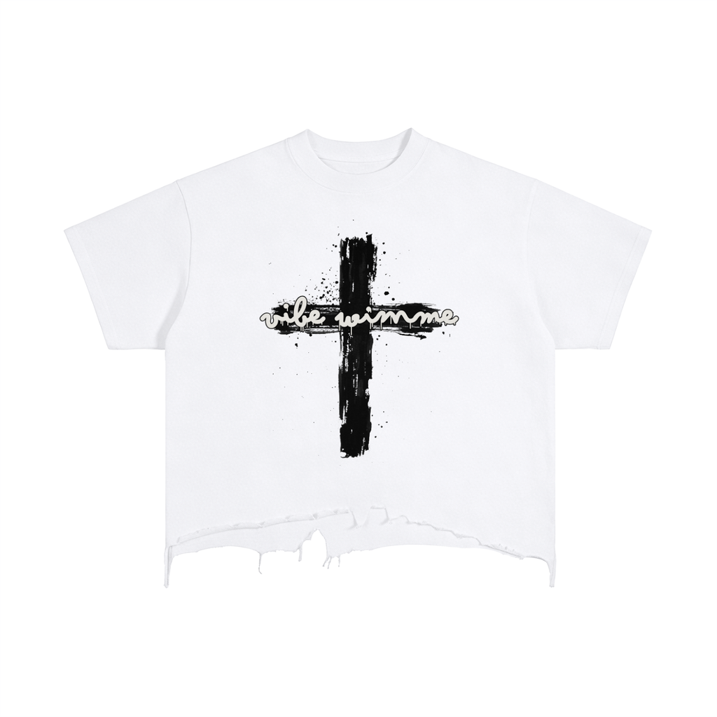 Vintage Wash Boxy Distressed Hem T-Shirt