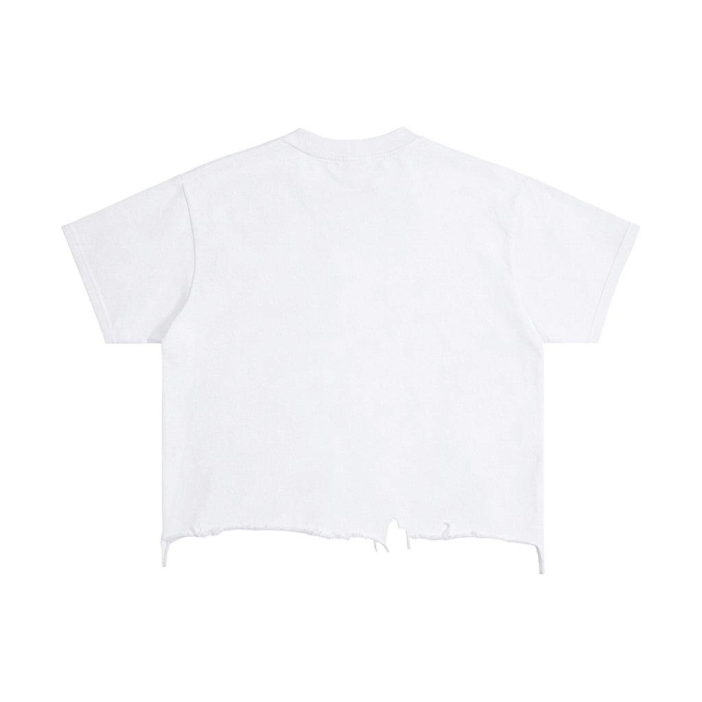 Vintage Wash Boxy Distressed Hem T-Shirt