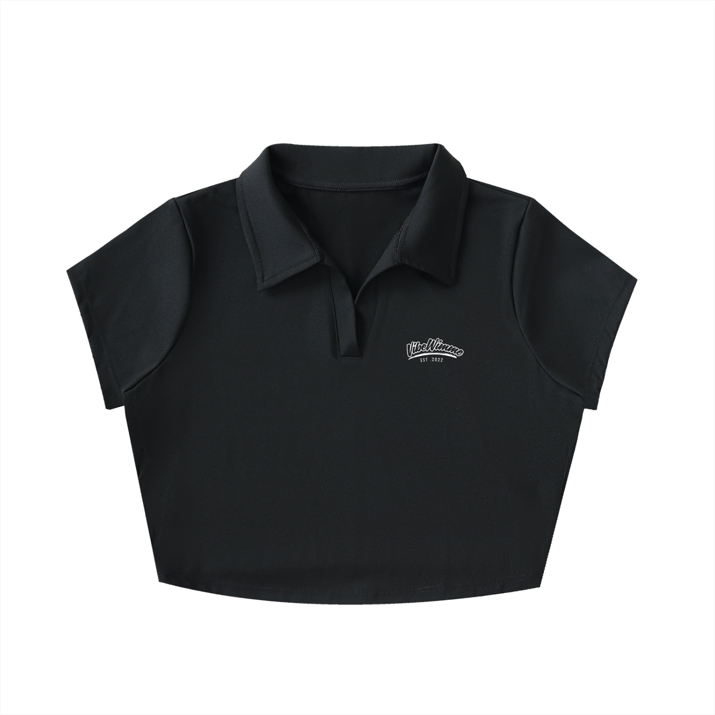 V-Neck Lapel Crop Top
