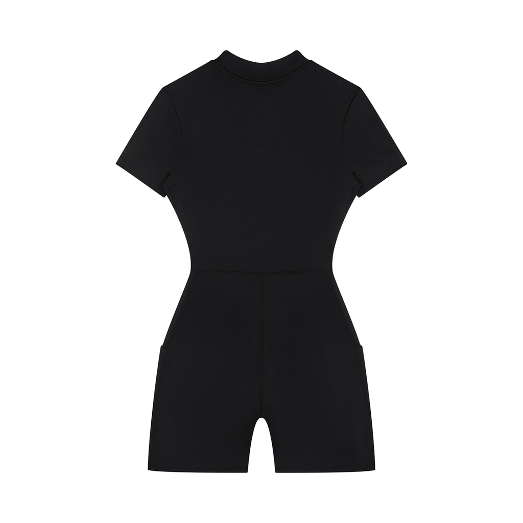 Women's Quarter-Zip Short Sleeve Romper