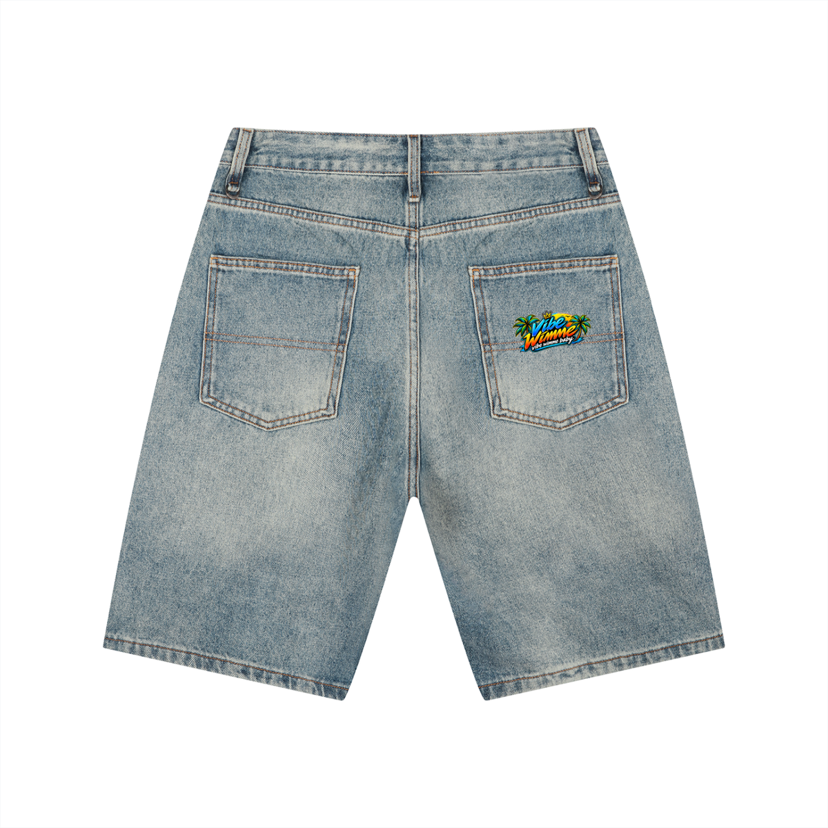 Goombay Men's Vintage Wash Denim Shorts