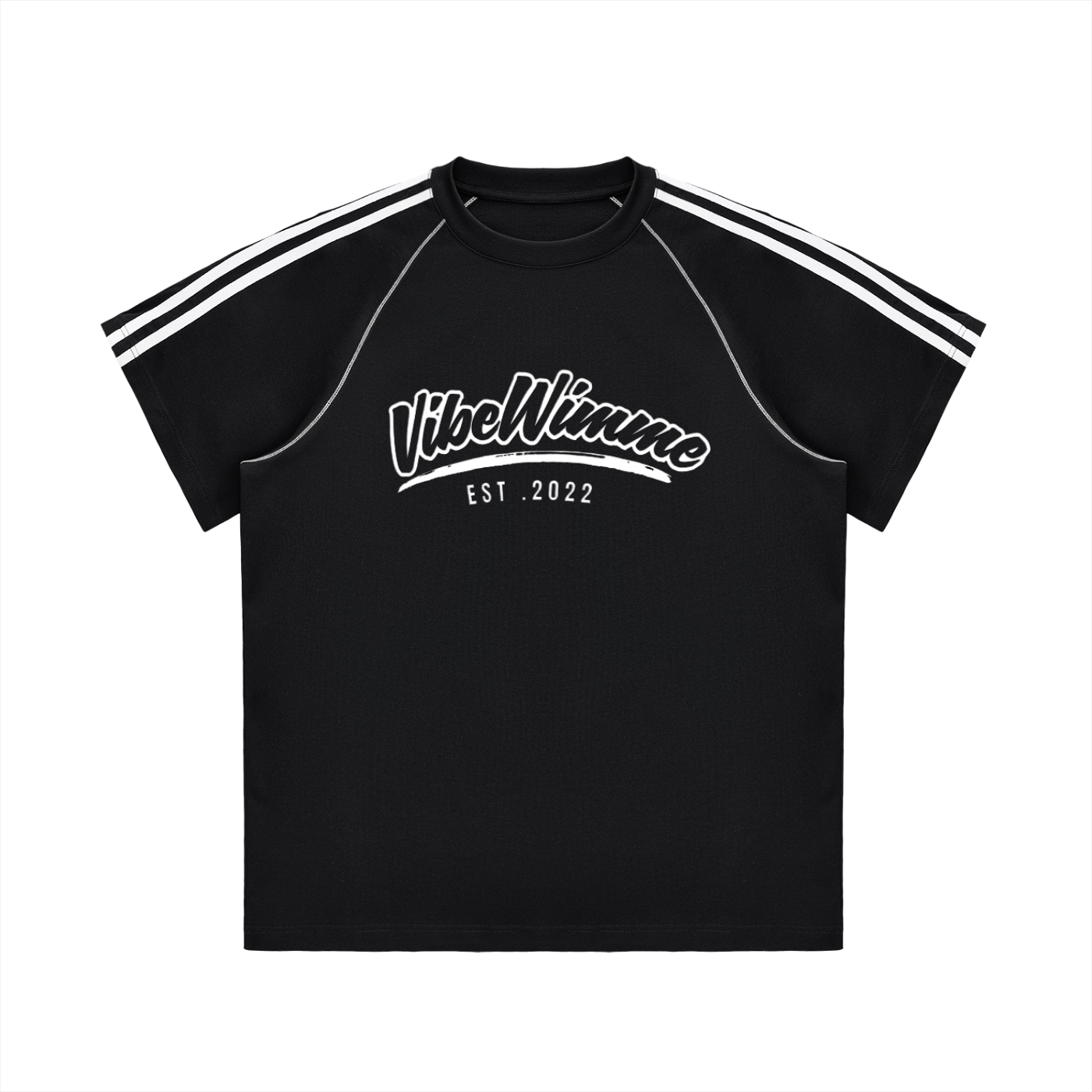 Striped Contrast Stitch T-Shirt
