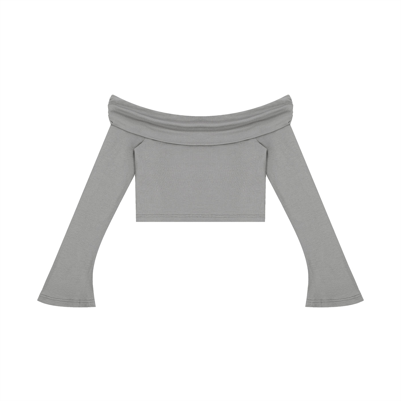 Women's Off-the-Shoulder Bell Sleeve Crop T-Shirt