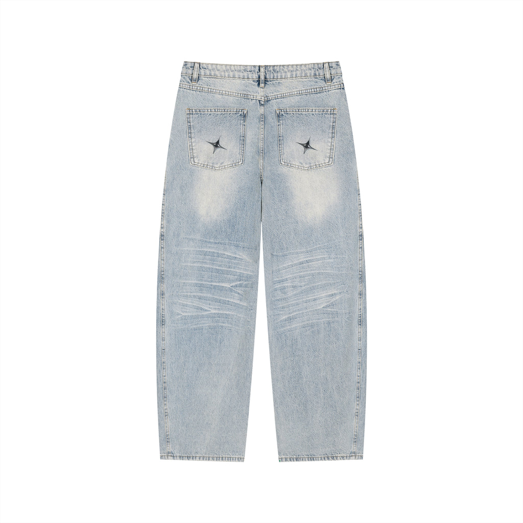 Men’s Enzyme Wash Wide Leg Jeans