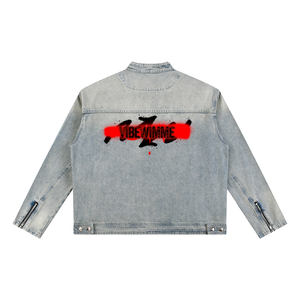 Vintage Wash Zip Denim Jacket