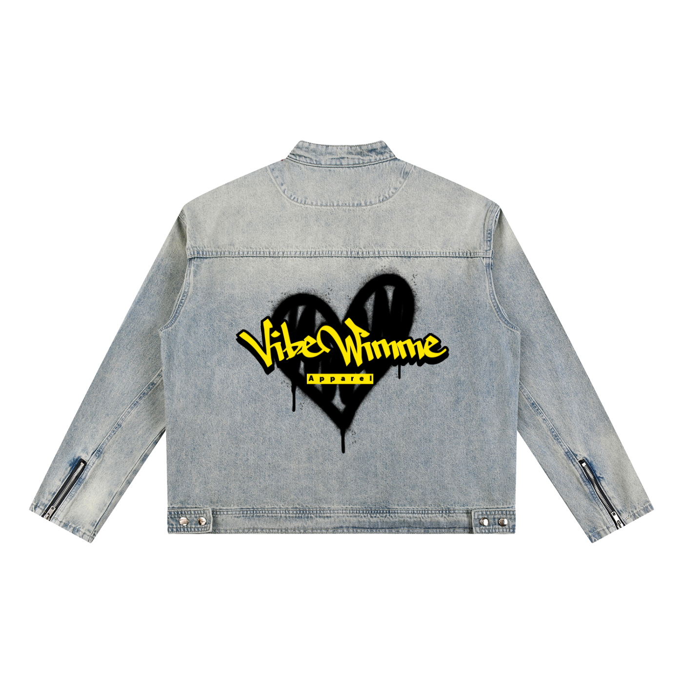 Vintage Wash Zip Denim Jacket
