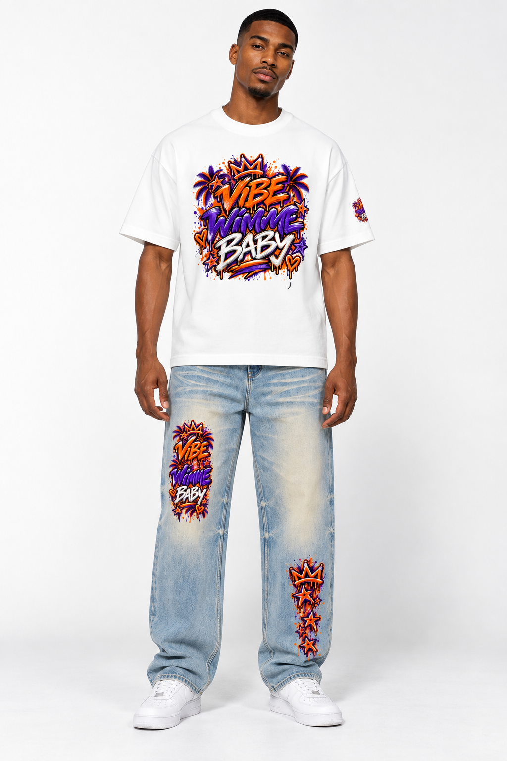 Clemson Vibe Wide-Leg Jeans