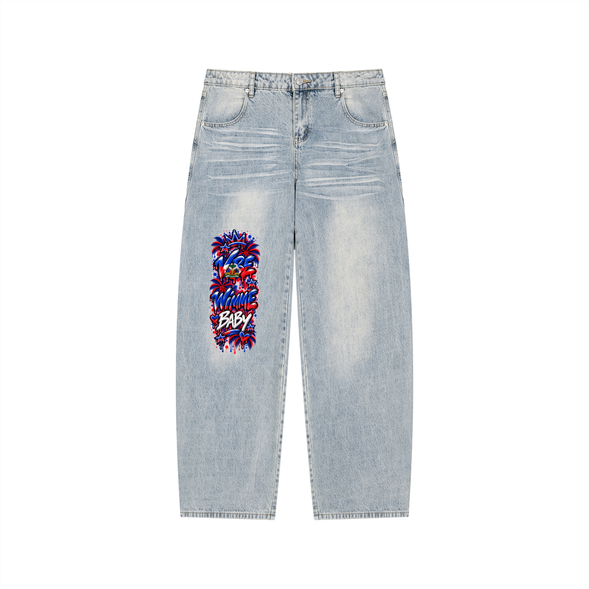 Men’s Haitian Vibe Wimme Wide Leg Jeans