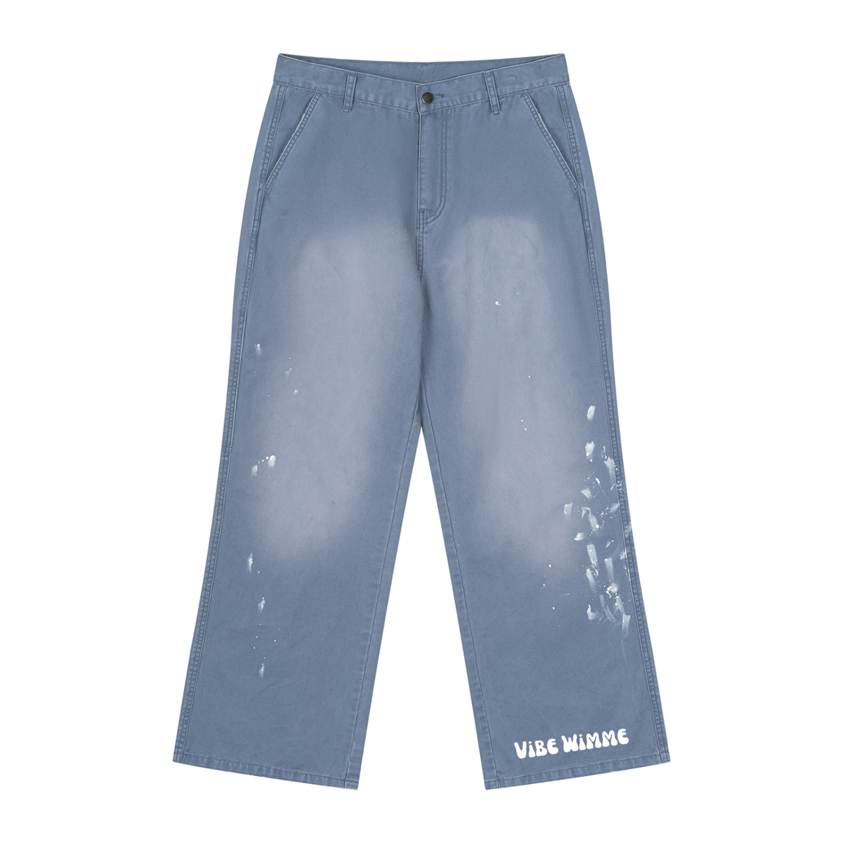 Vibe Wimme Men's Vintage Wash Splatter Denim Jeans