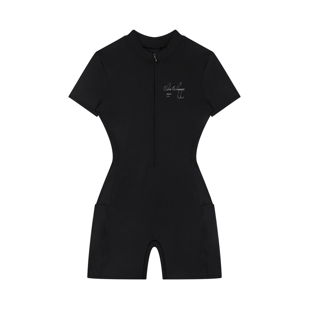 Women's Quarter-Zip Short Sleeve Romper
