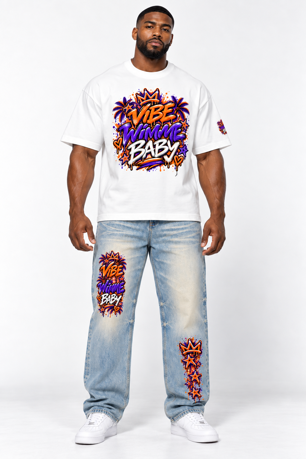 Clemson Vibe Wide-Leg Jeans