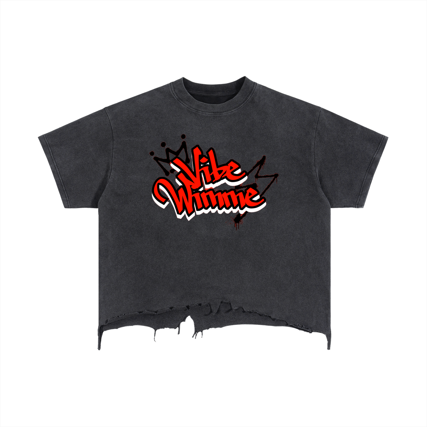 Vintage Wash Boxy Distressed Hem T-Shirt