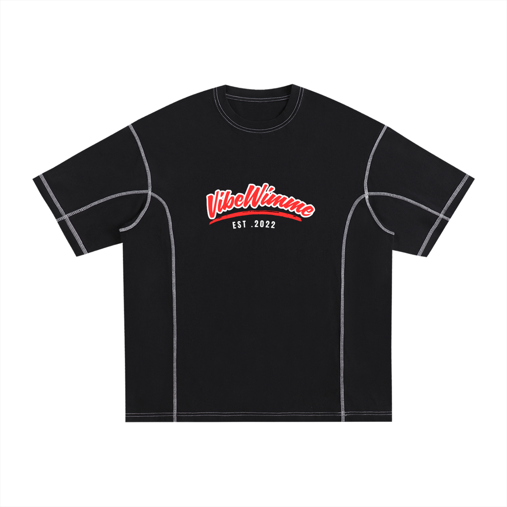 Streetwear Contrast-Stitched Cotton T-Shirt