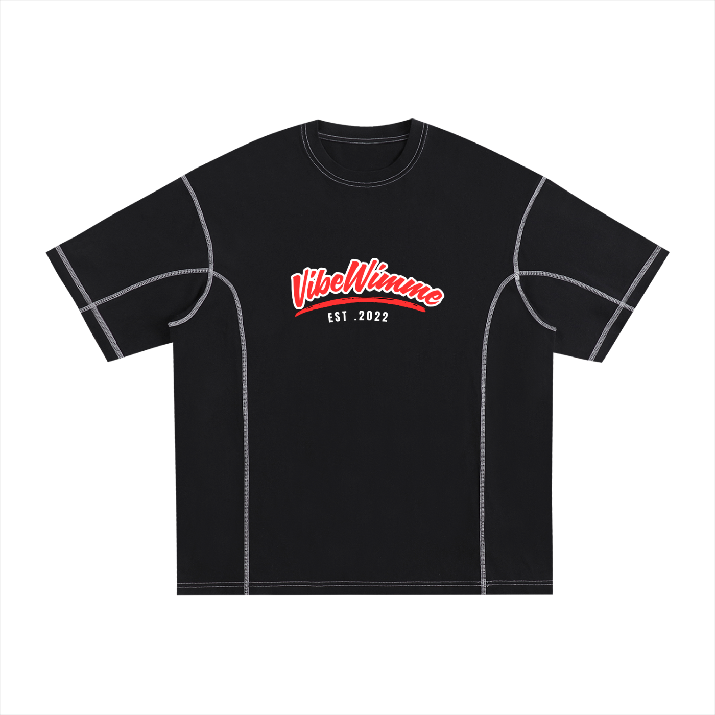 Streetwear Contrast-Stitched Cotton T-Shirt