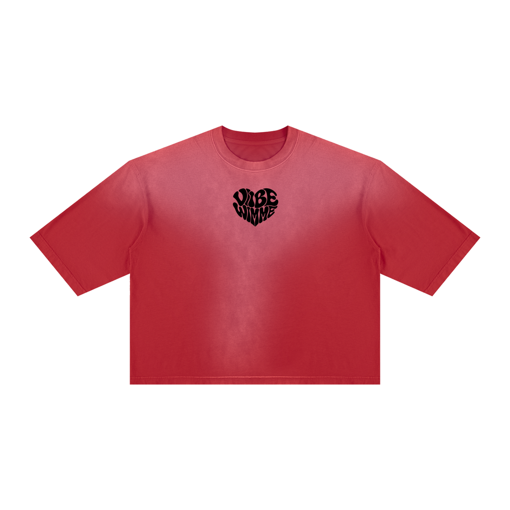 Contorted Vibe Wimme Heart Vintage Wash Sunfade Boxy T-Shirt