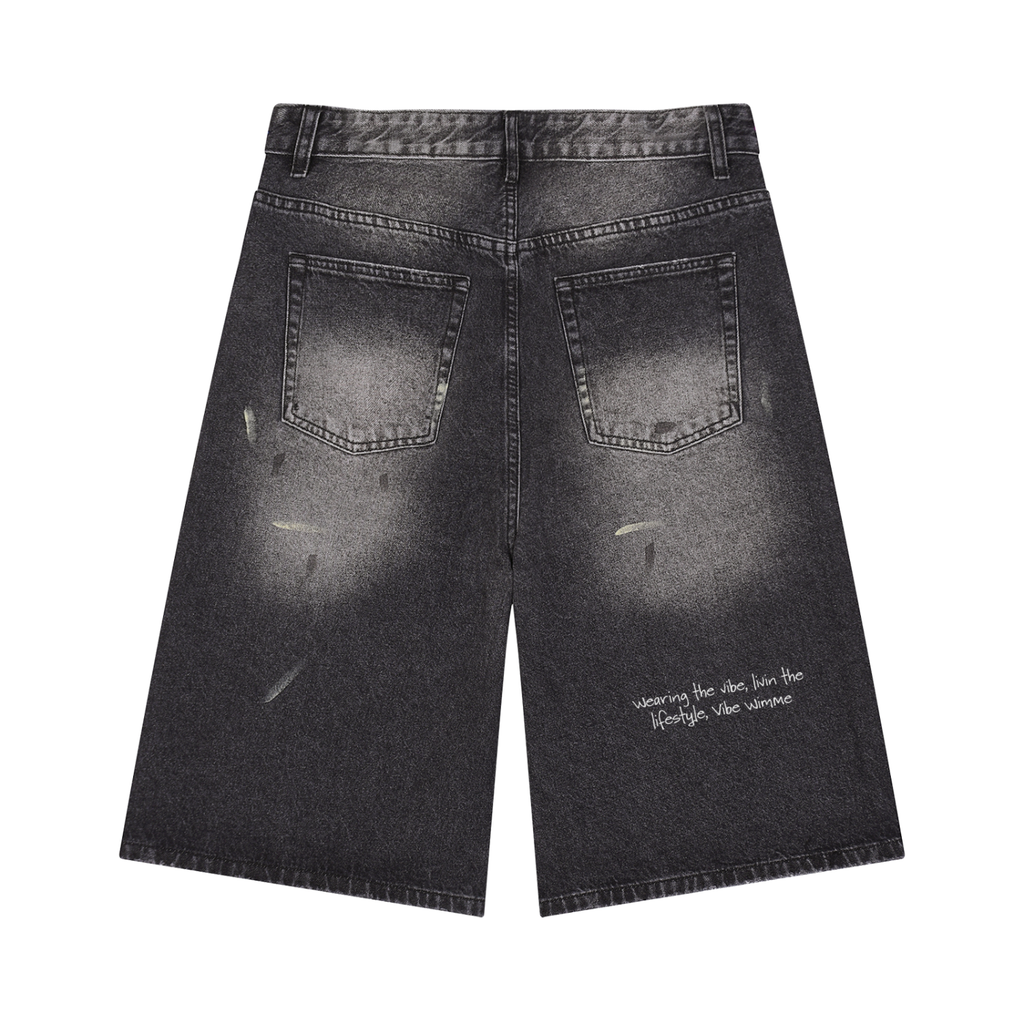 Men’s Vintage Wash Wide Leg Denim Shorts