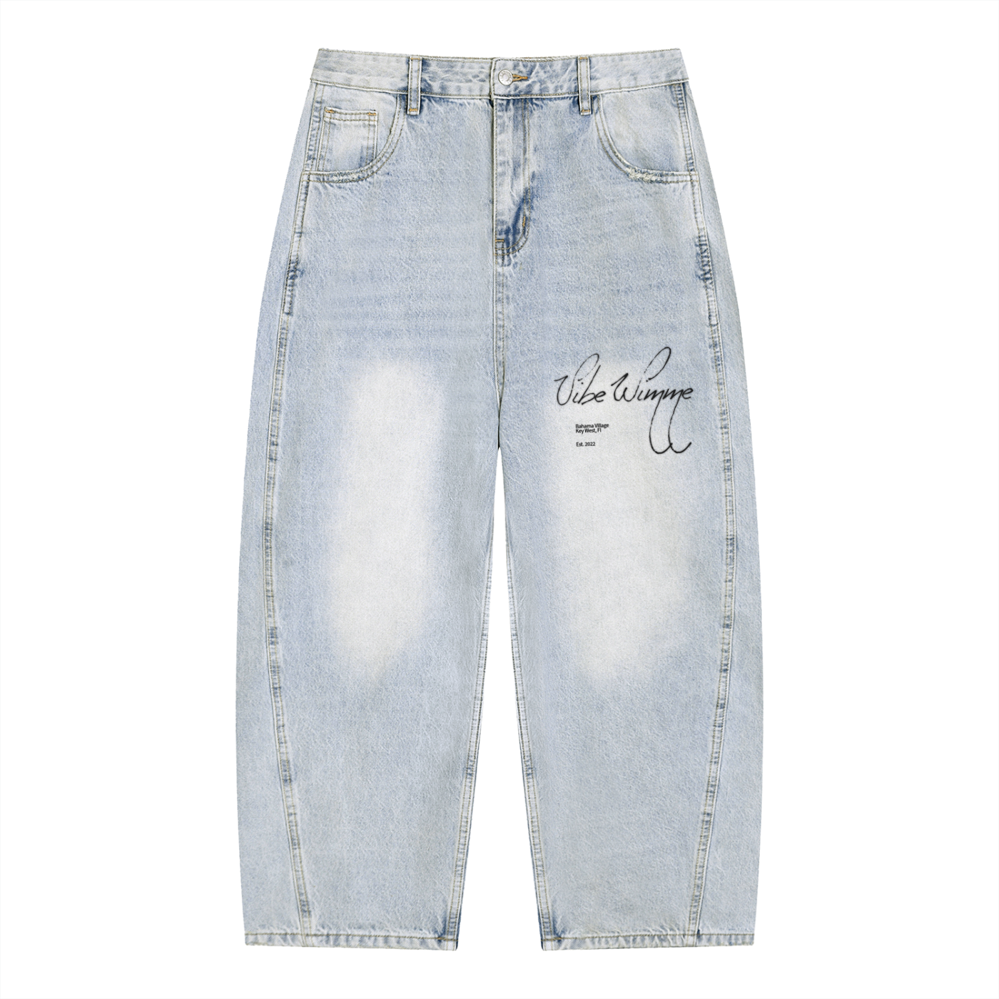 Men's Vintage Wash Sunfade Barrel Leg Jeans