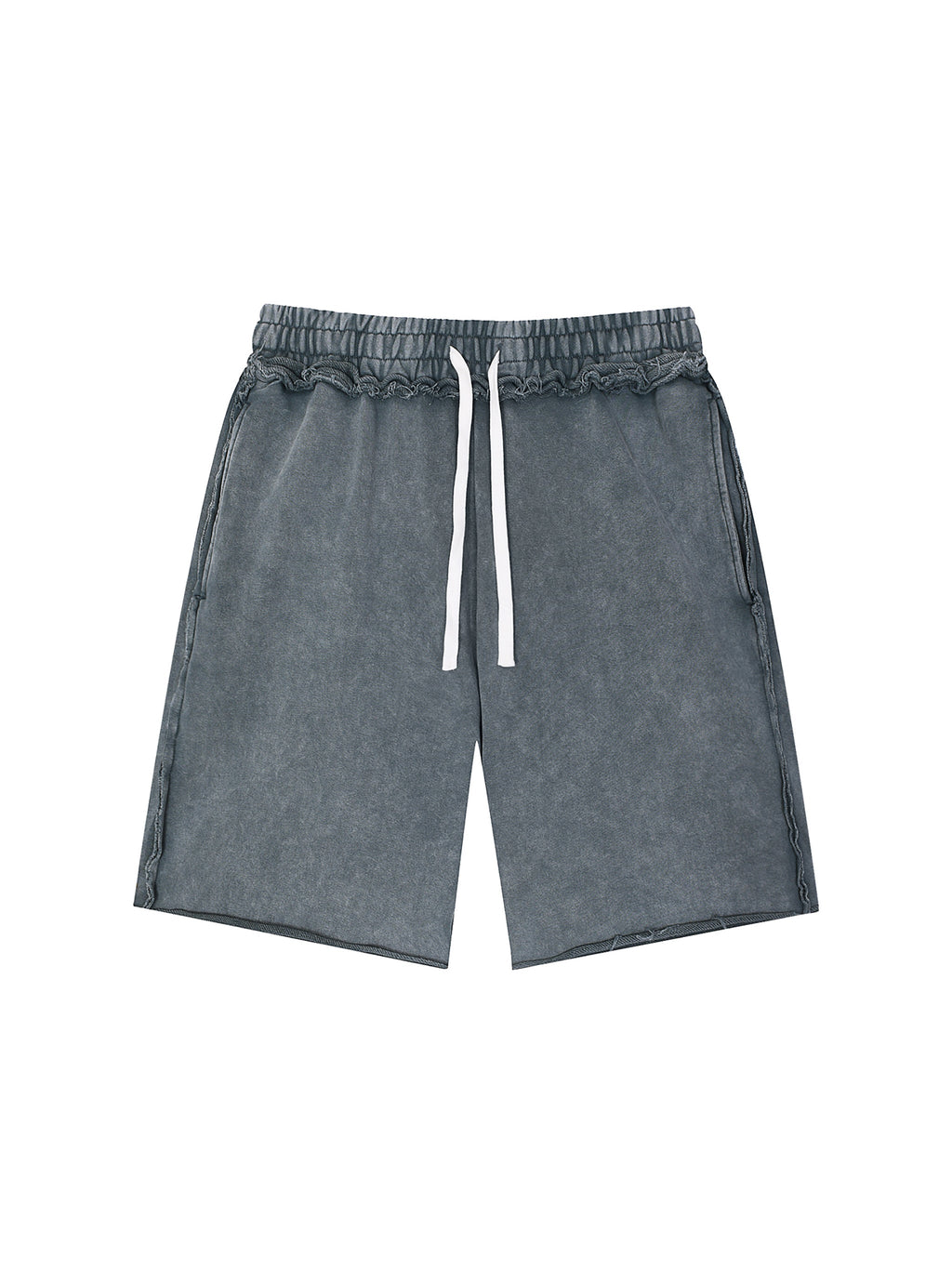 Unisex Mineral Wash Raw Edge Shorts