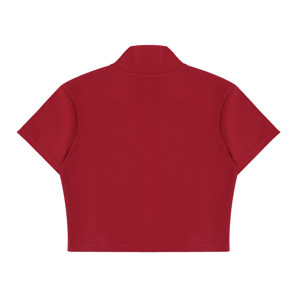 Women's Cropped Full Zip Short Sleeve T-Shirt