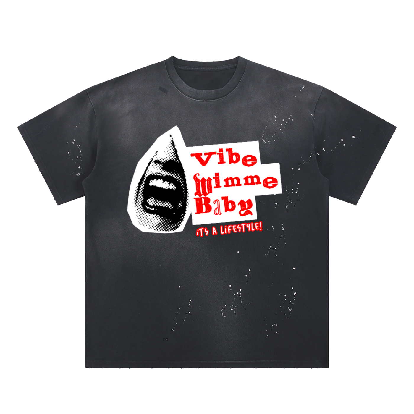 Hand-Frayed Sunfade Paint Splatter T-Shirt