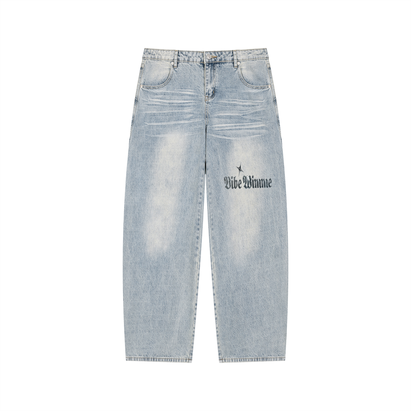 Men’s Enzyme Wash Wide Leg Jeans