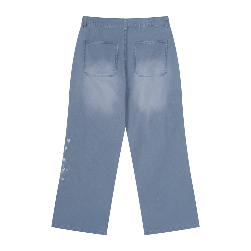 Vibe Wimme Men's Vintage Wash Splatter Denim Jeans