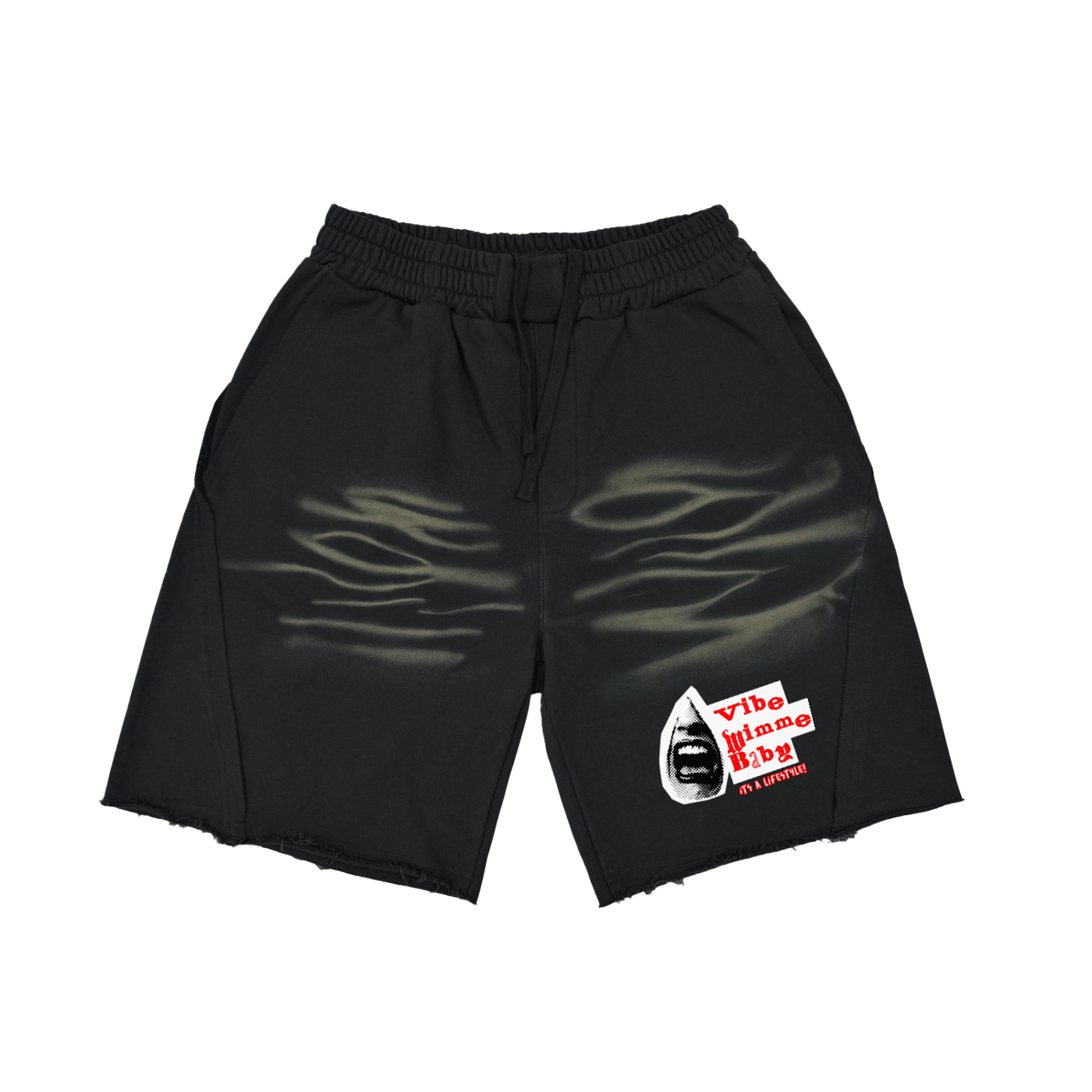Vintage Washed Tiger Stripes Short Pants