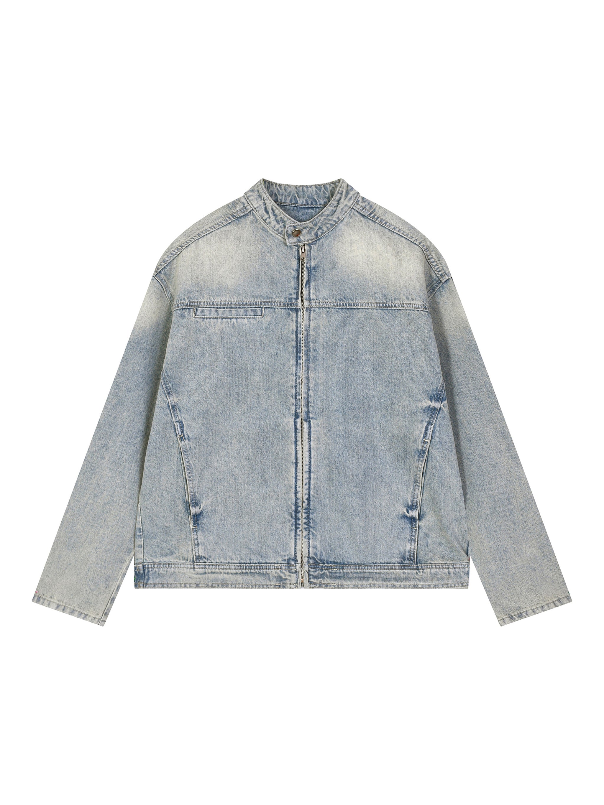 Vintage Wash Zip Denim Jacket
