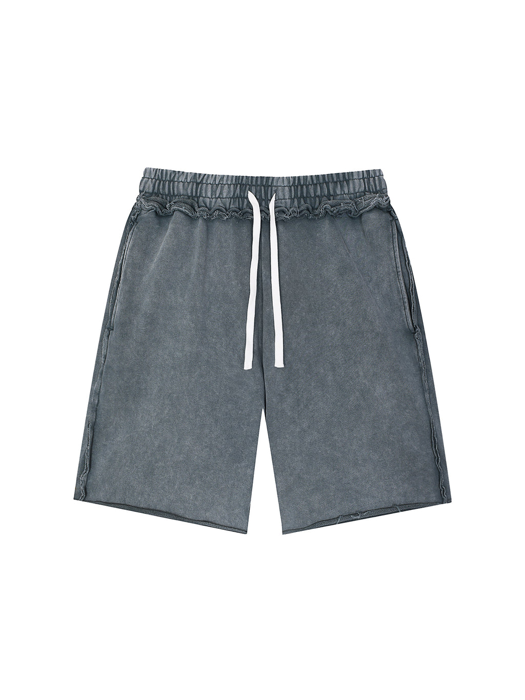 Unisex Mineral Wash Raw Edge Shorts