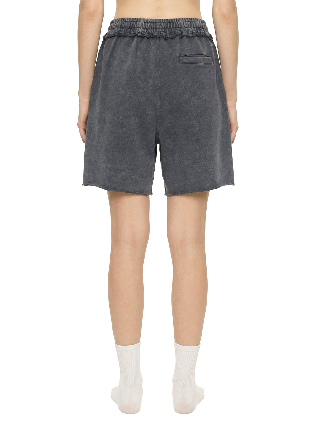 Unisex Mineral Wash Raw Edge Shorts