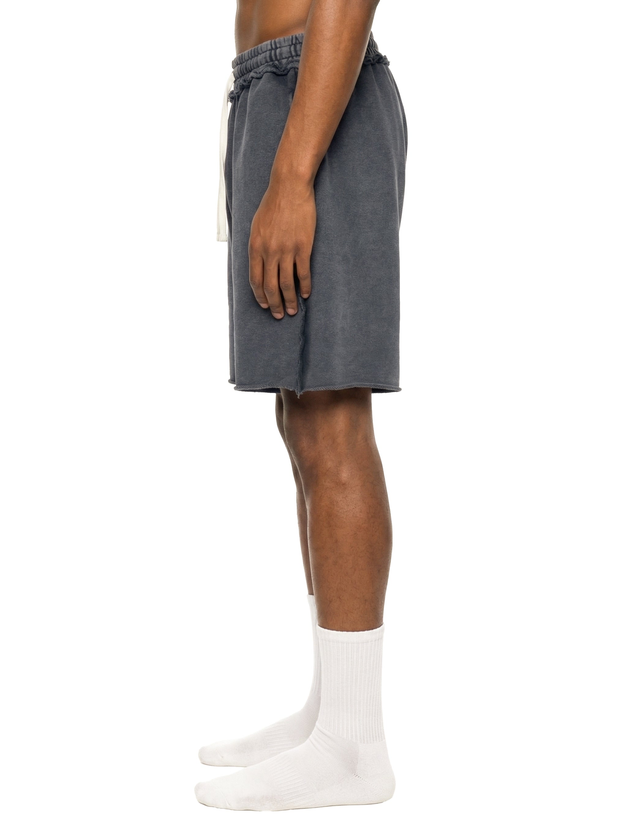 Unisex Mineral Wash Raw Edge Shorts