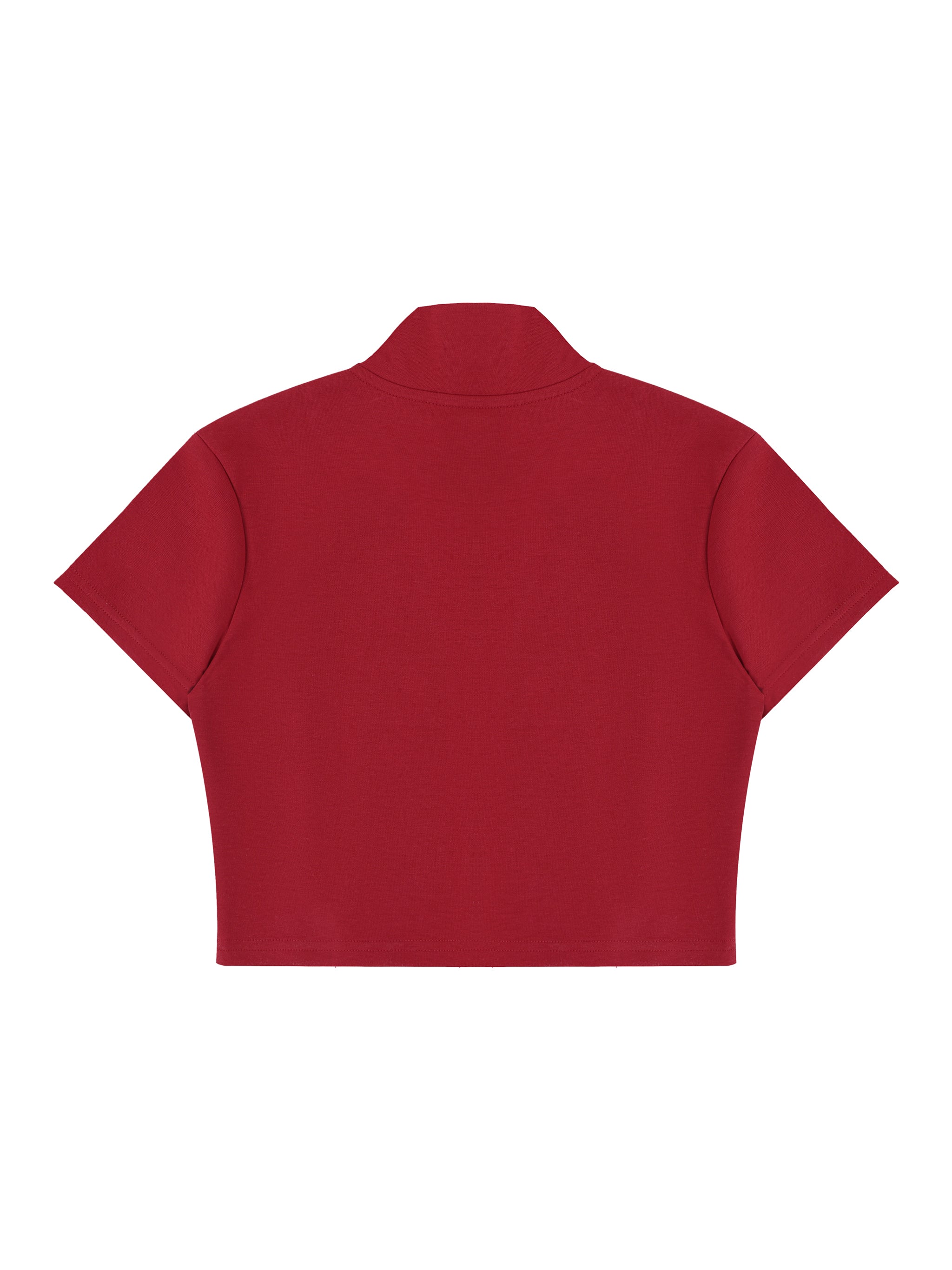 Women's Cropped Full Zip Short Sleeve T-Shirt