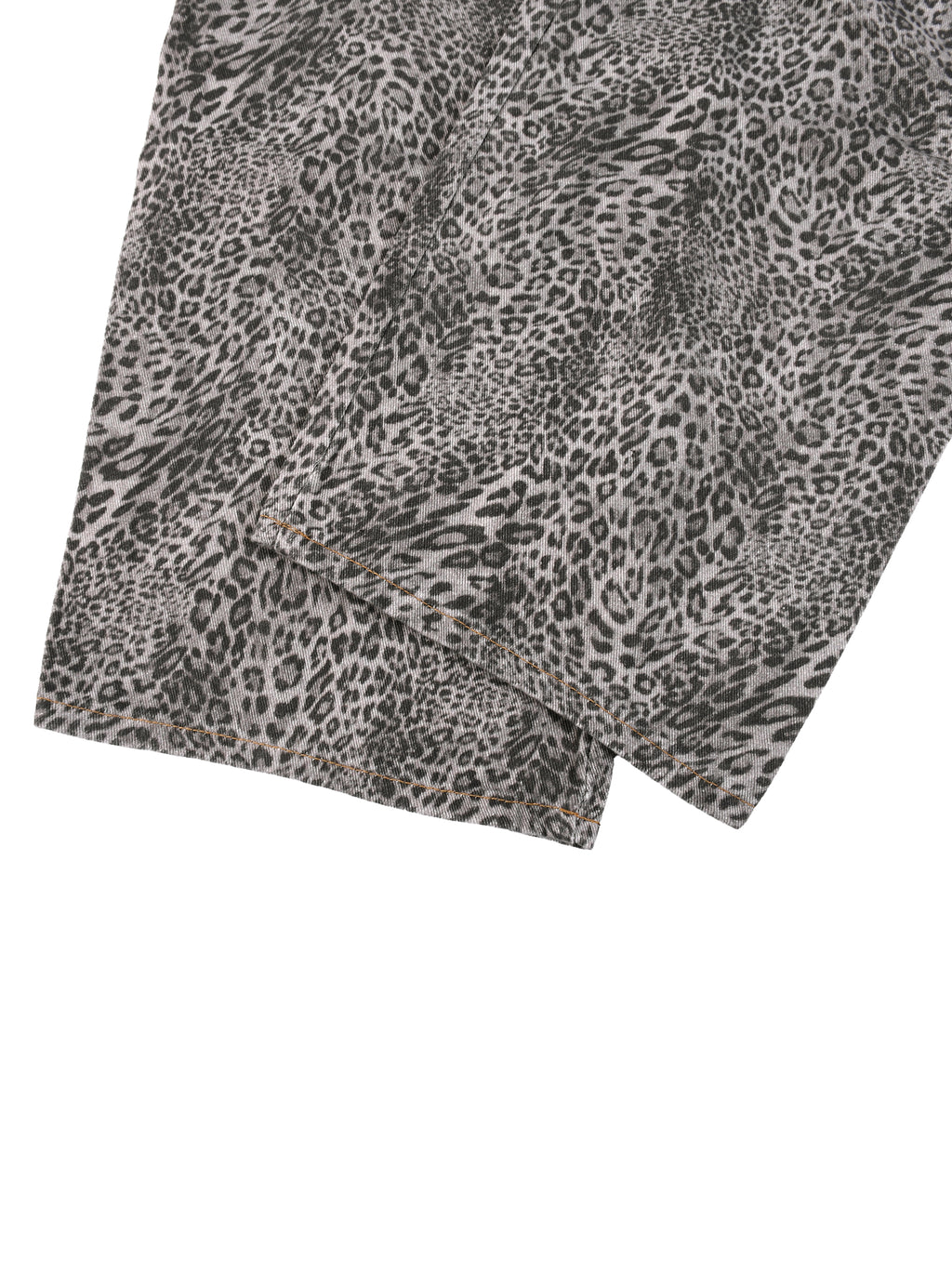 Unisex Vintage Wash Leopard Wide Leg Jeans