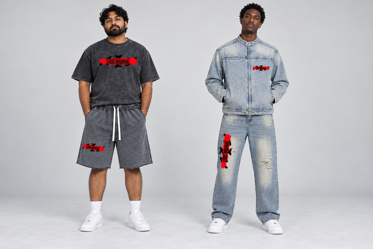 Model 1 from left wearing Mineral Wash Boxy Cotton T-Shirt