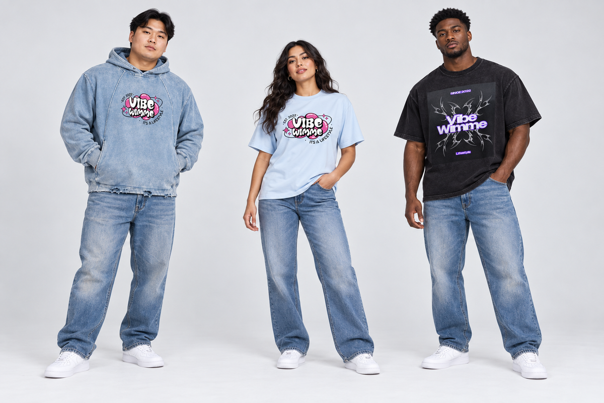 Model 3 from left wearing Vintage Wash Cotton T-Shirt