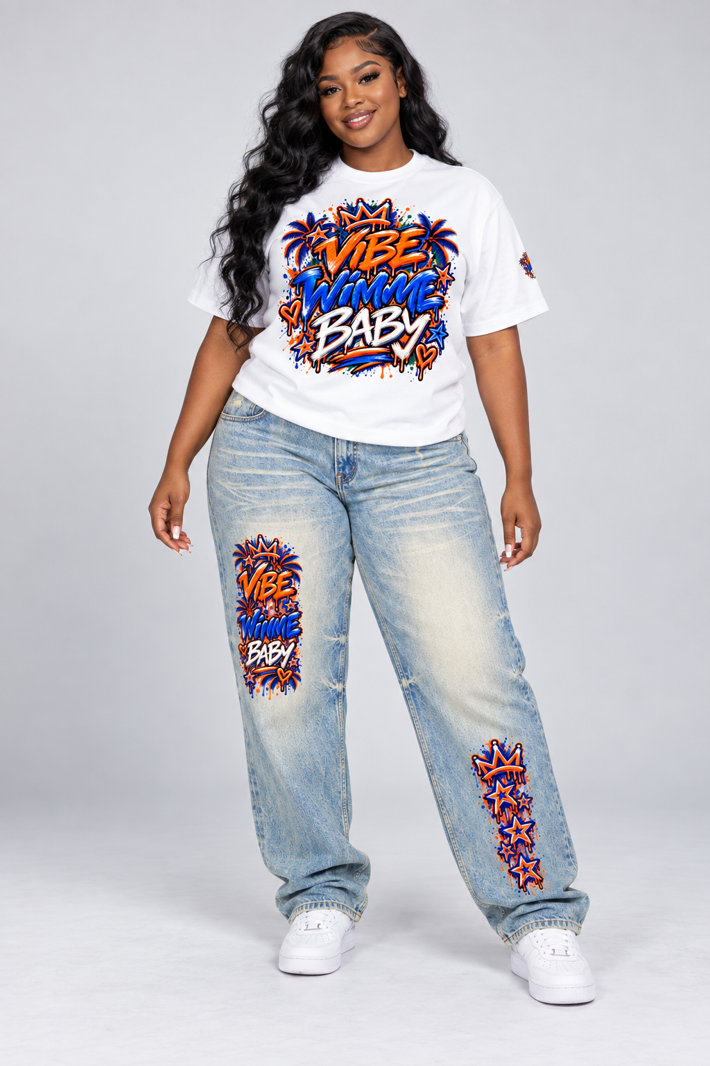 AI model in matching Vibe Wimme gators matching clothing